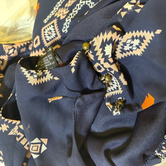 Fire Los Angeles Women Spaghetti Strap Maxi‎ Dress Sz Medium Aztec Southwestern - Picture 16 of 16